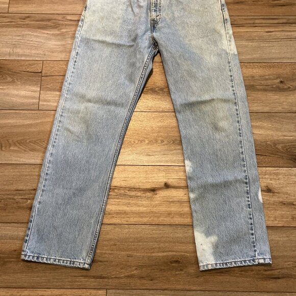 Men's VTG Levis 505 Regular Fit Denim Jeans 34x30 Blue Y2K  Distressed Bleached - Picture 3 of 11